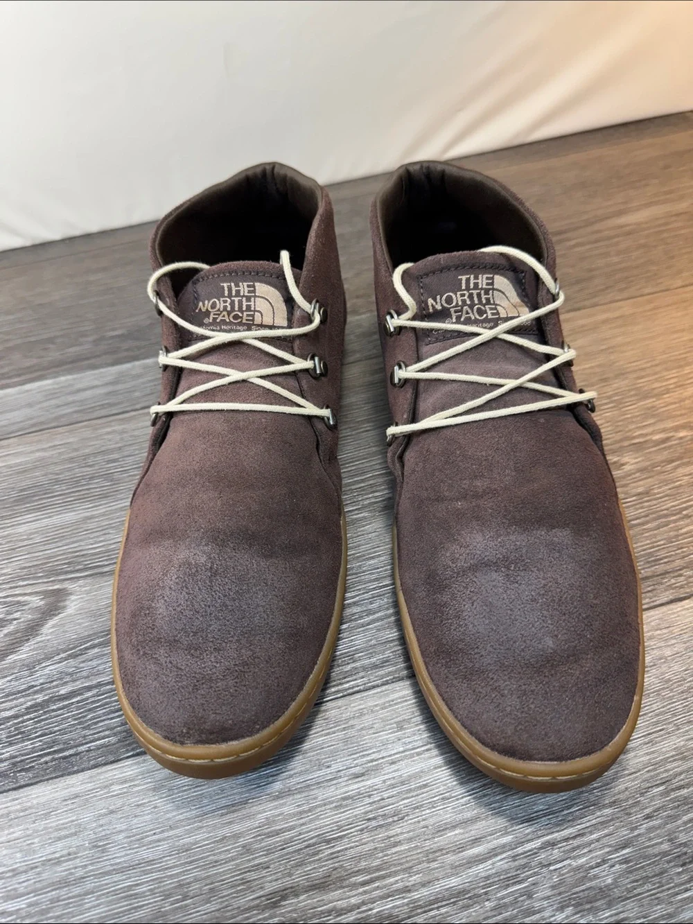 The North Face Men's Dark Brown Suede Chukka Boots men’s SZ 11 (j244)